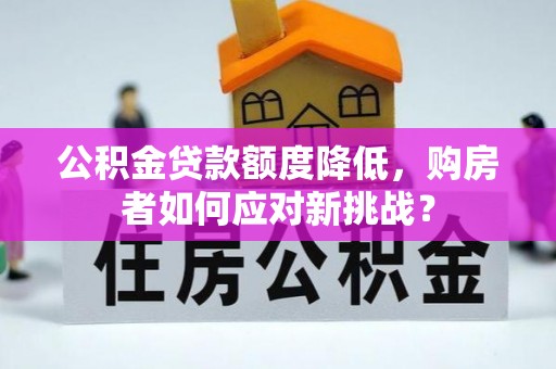 贵溪公积金贷款额度降低，购房者如何应对新挑战？