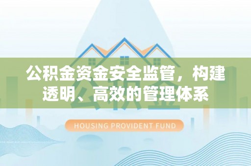 贵溪公积金资金安全监管，构建透明、高效的管理体系