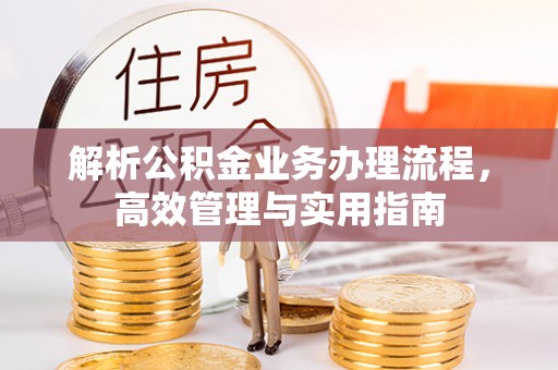 贵溪解析公积金业务办理流程，高效管理与实用指南