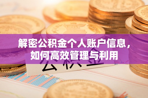 贵溪解密公积金个人账户信息，如何高效管理与利用