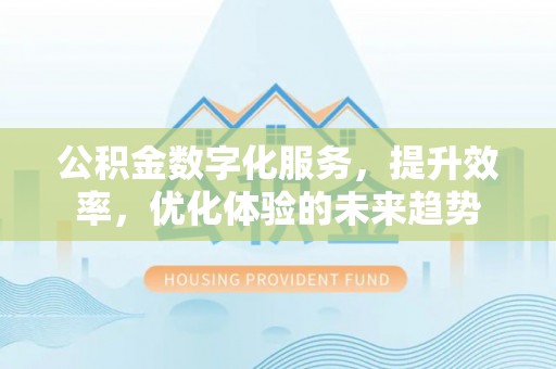 贵溪公积金数字化服务，提升效率，优化体验的未来趋势