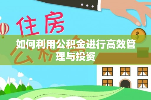 贵溪如何利用公积金进行高效管理与投资